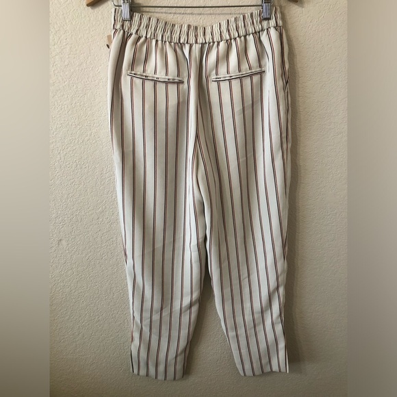 Anthropologie the Essential Pull-On Trouser in White & Red Blue Stripes - Small - Picture 4 of 10